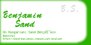 benjamin sand business card